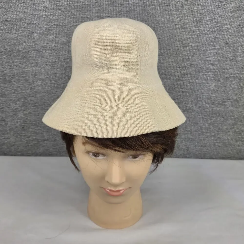 KANGOL KIDS CLASSIC BUCKET HAT – BEIGE KNIT – MADE IN UK – 10